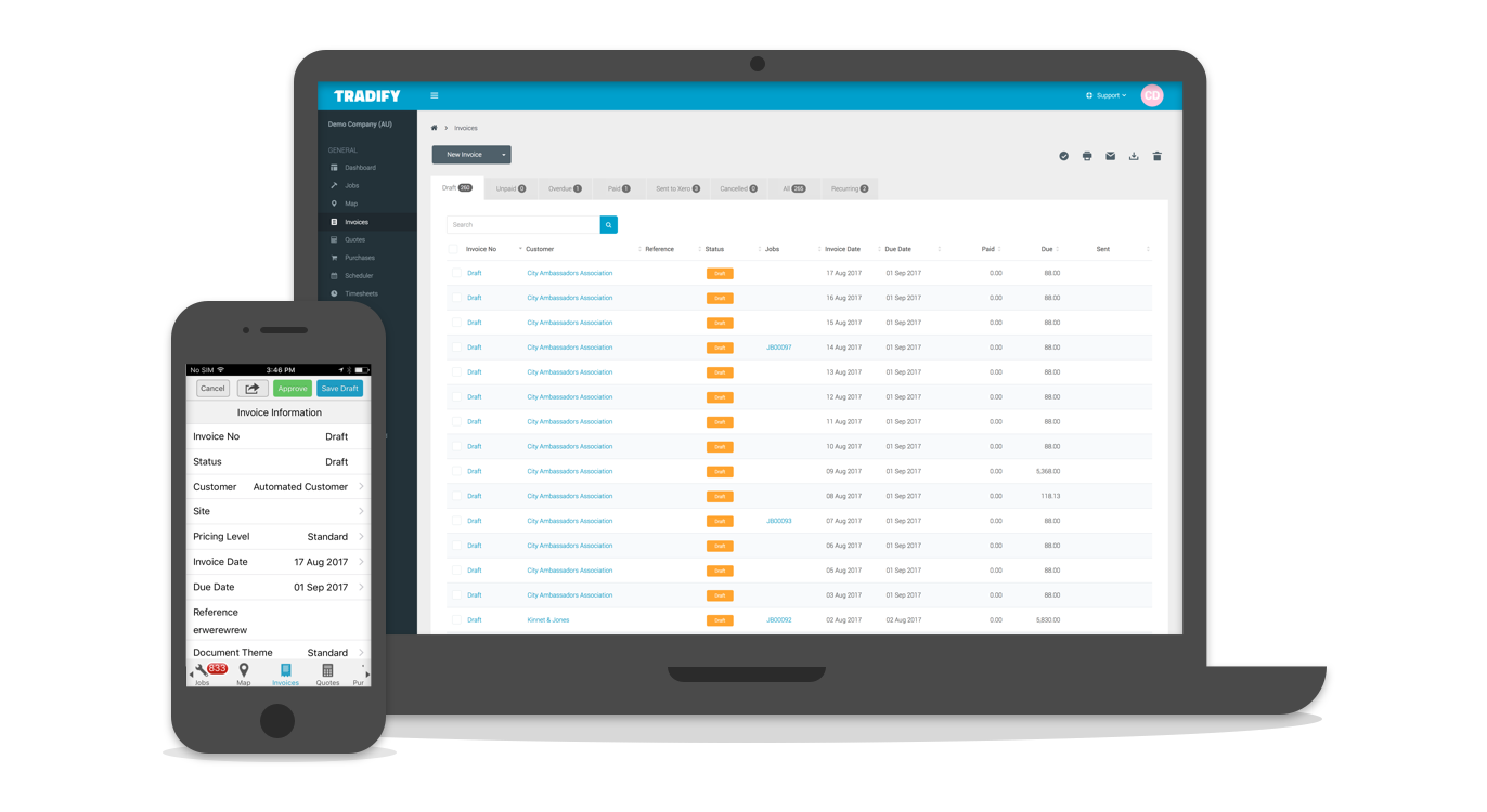 Tradify Job Invoicing Software