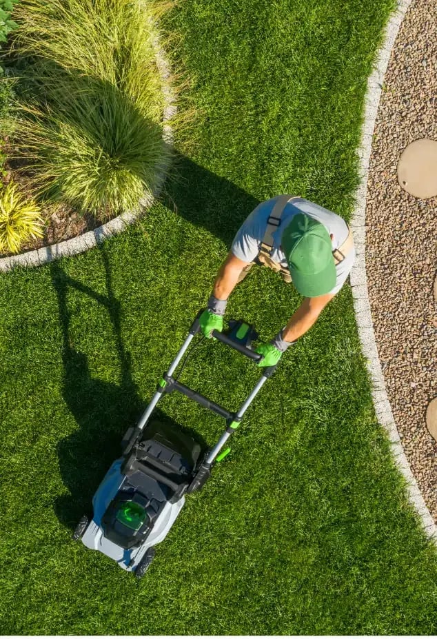 Lawn care specialist working