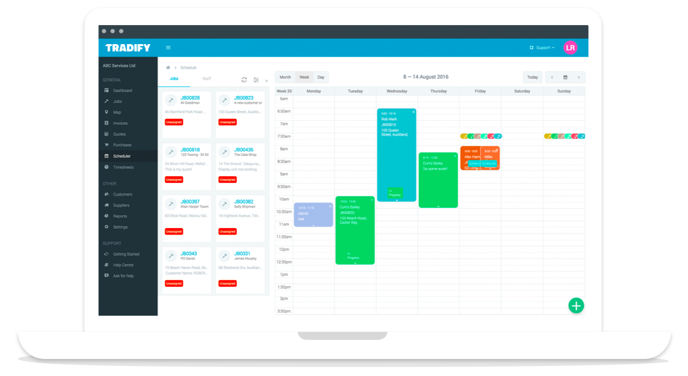 Tradify Job Scheduler