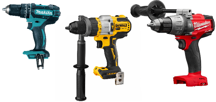 big three cordless drills